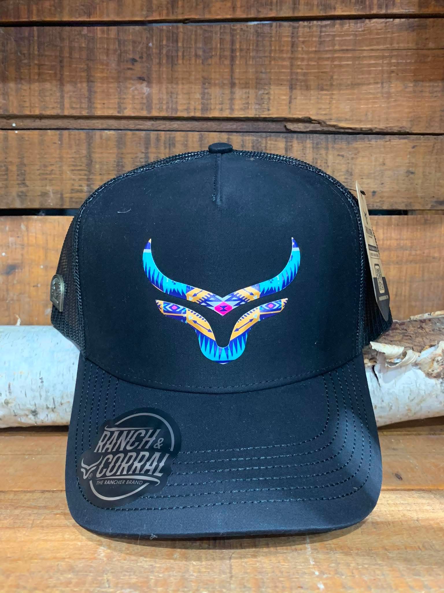 Casquette Motif Aztec | Noir | Ranch & Corral