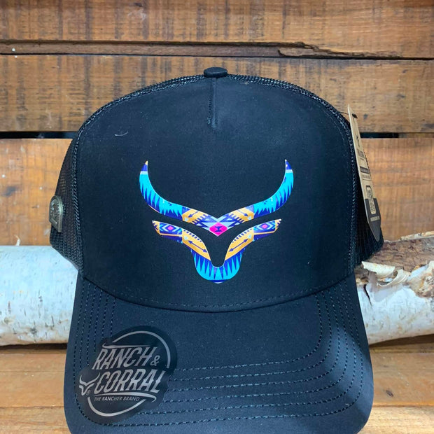 Casquette Motif Aztec | Noir | Ranch & Corral