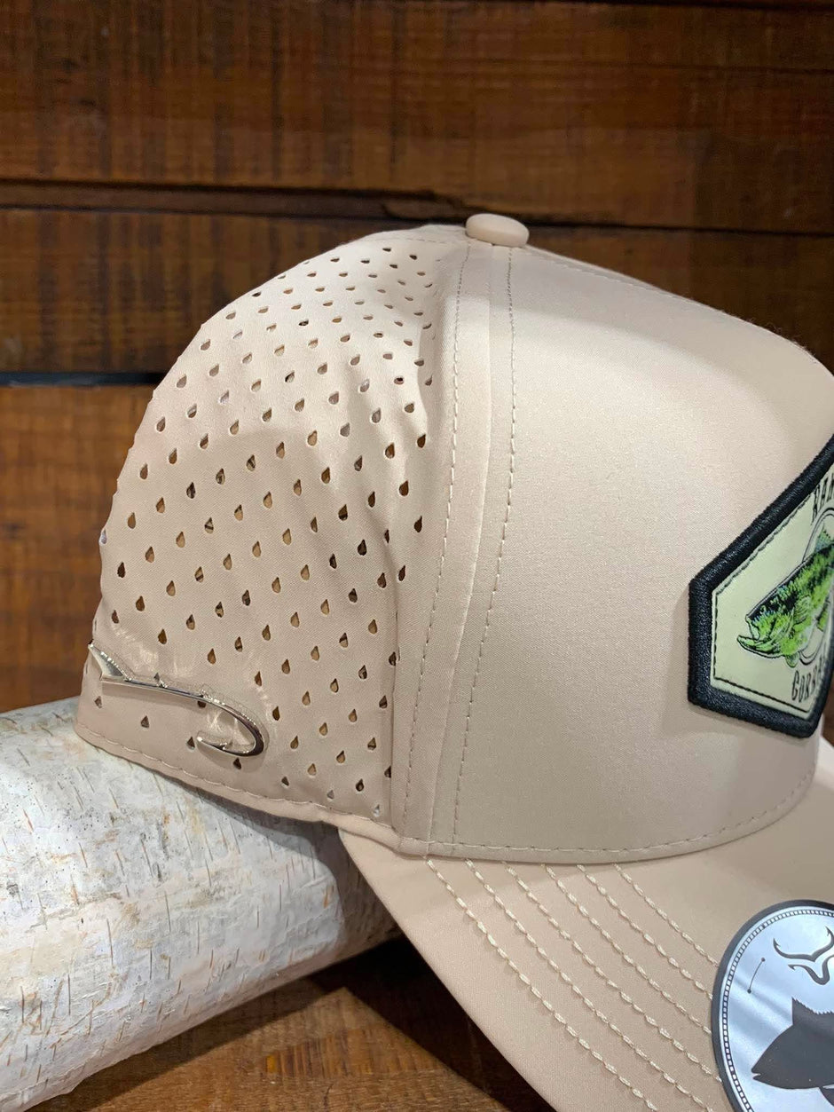 Casquette de pêche | Beige & vert| Hameçons | Ranch & Corral