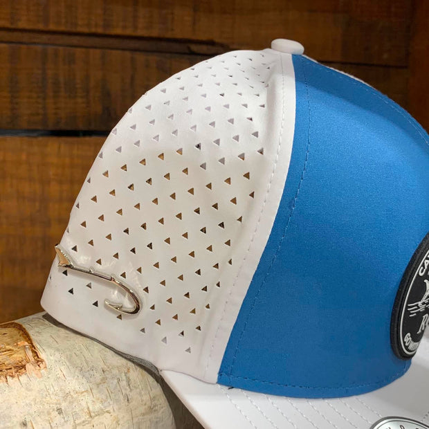 Casquette de pêche | Bleu & blanc | Hameçons | Ranch & Corral
