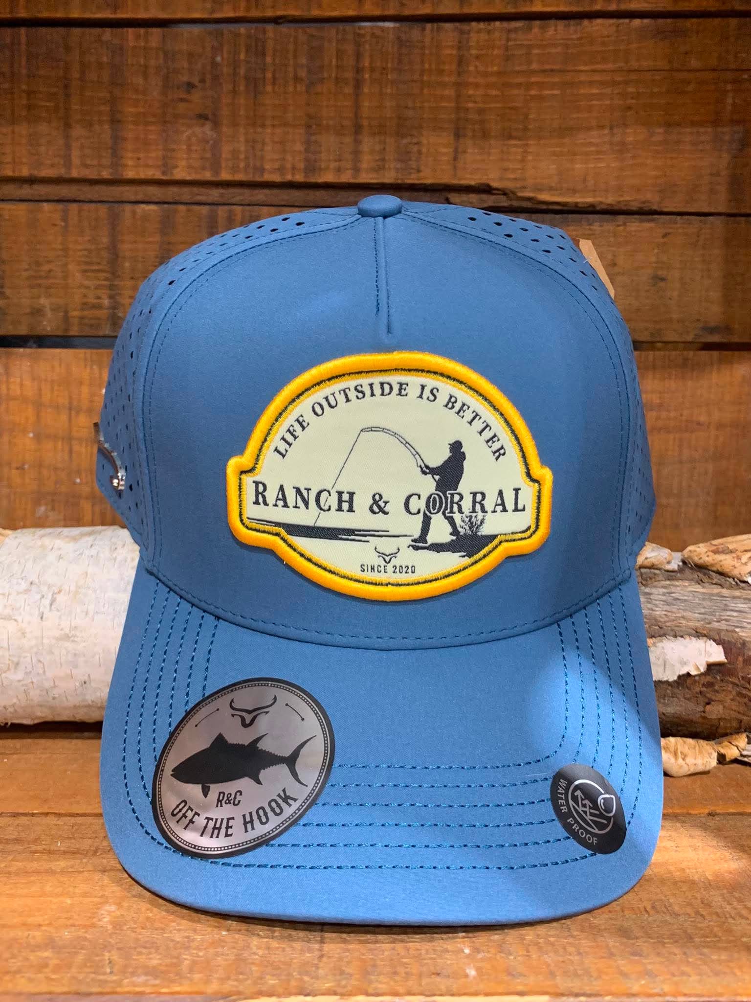 Casquette de pêche | Bleu | Hameçons | Ranch & Corral