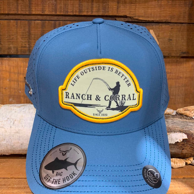Casquette de pêche | Bleu | Hameçons | Ranch & Corral