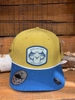 Casquette de pêche | Bleu & Jaune| Hameçons | Ranch & Corral