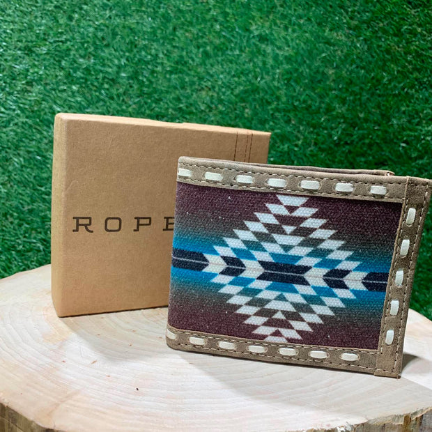 Portefeuille homme | Cuire & motif aztèque | Roper