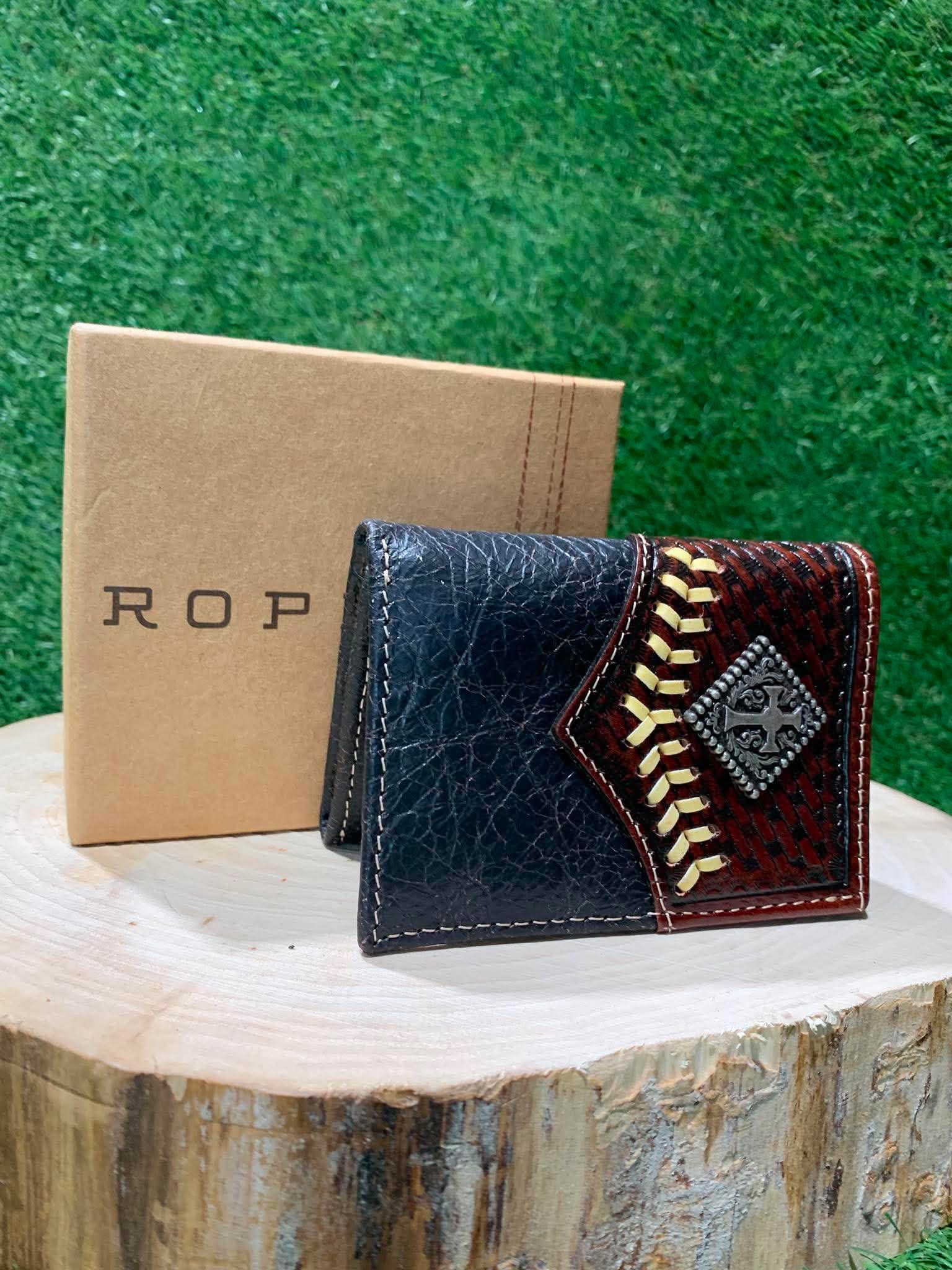 Portefeuille homme | Cuire brun & noir | Roper