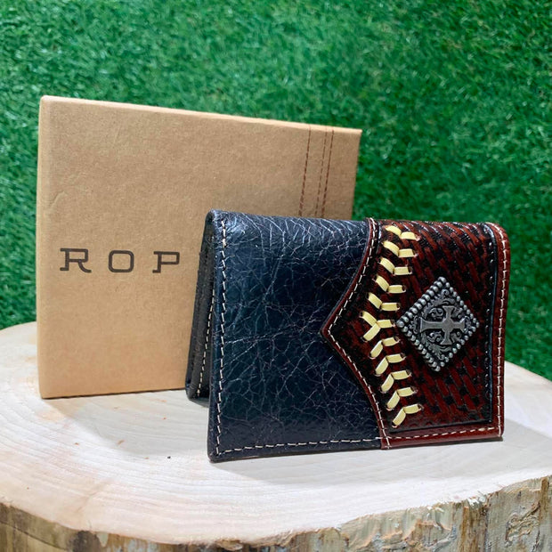Portefeuille homme | Cuire brun & noir | Roper