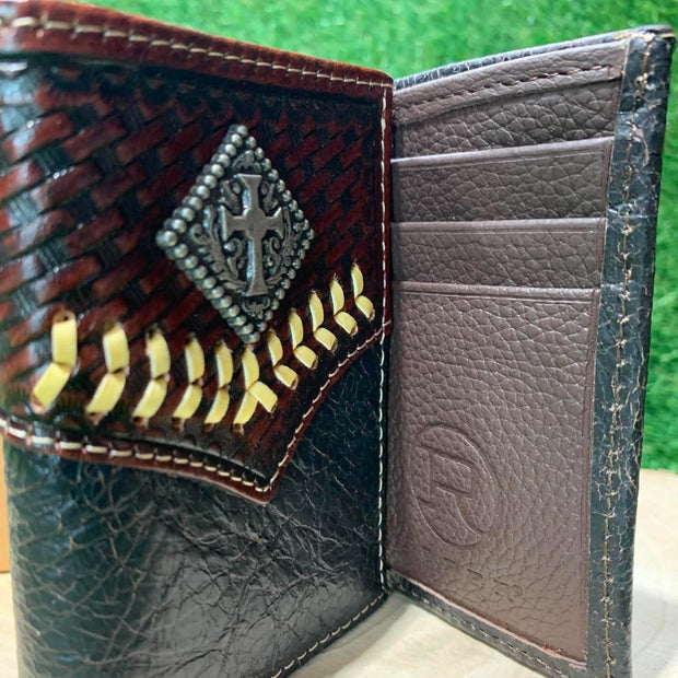 Portefeuille homme | Cuire brun & noir | Roper