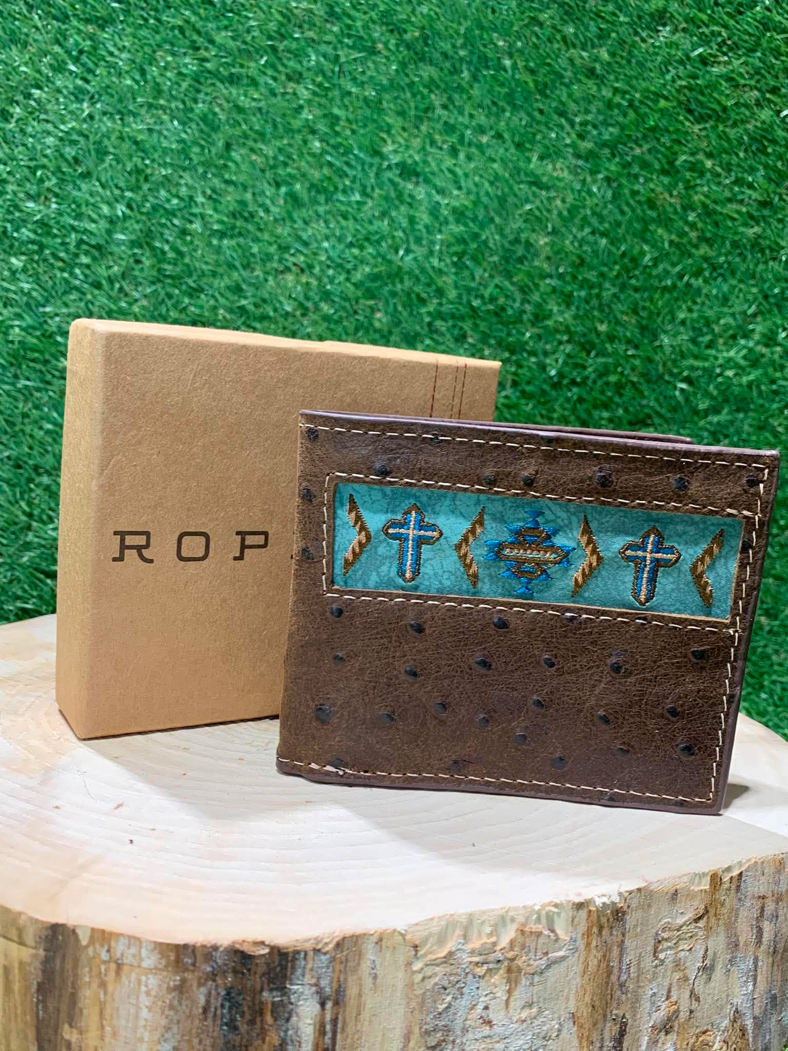 Portefeuille homme | Cuire autruche brun | Roper