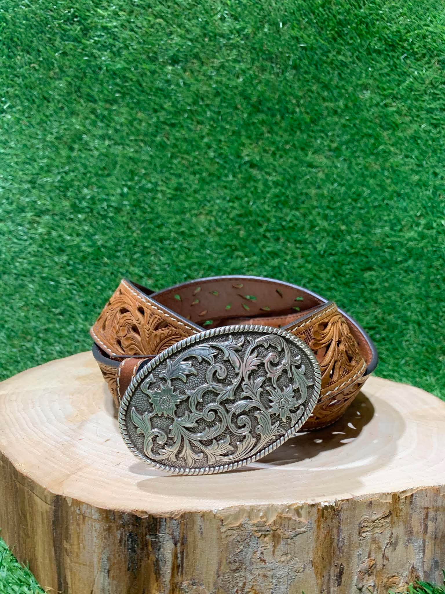 Ceinture Femme | Gravure floral tan | Roper