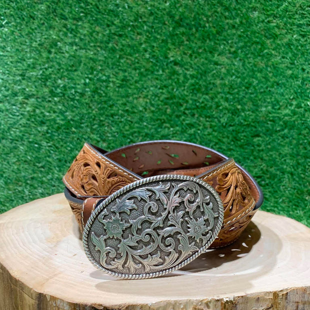 Ceinture Femme | Gravure floral tan | Roper
