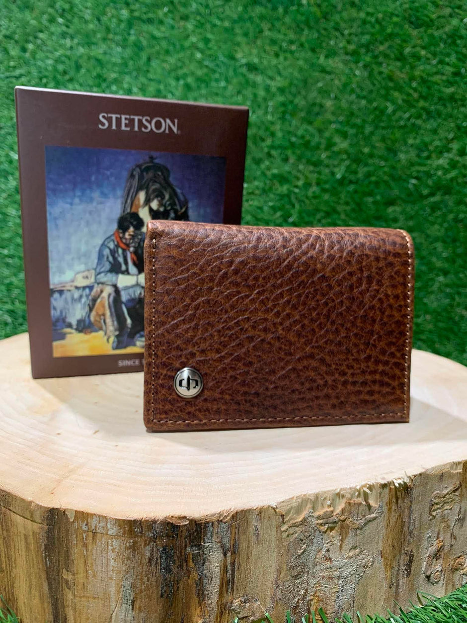 Portefeuille homme | Cuire bison cognac| Stetson