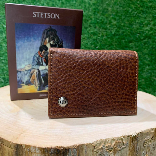 Portefeuille homme | Cuire bison cognac| Stetson