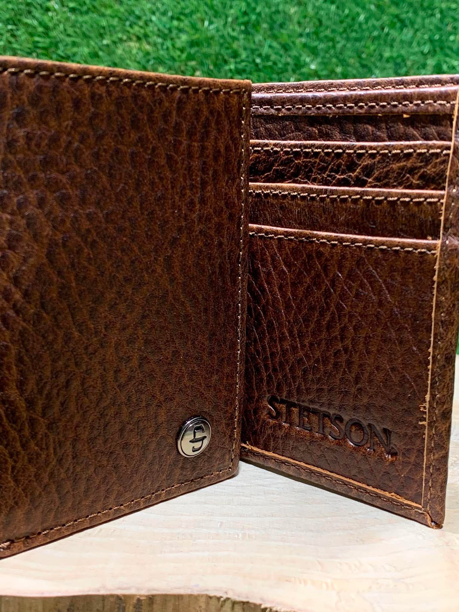 Portefeuille homme | Cuire bison cognac| Stetson