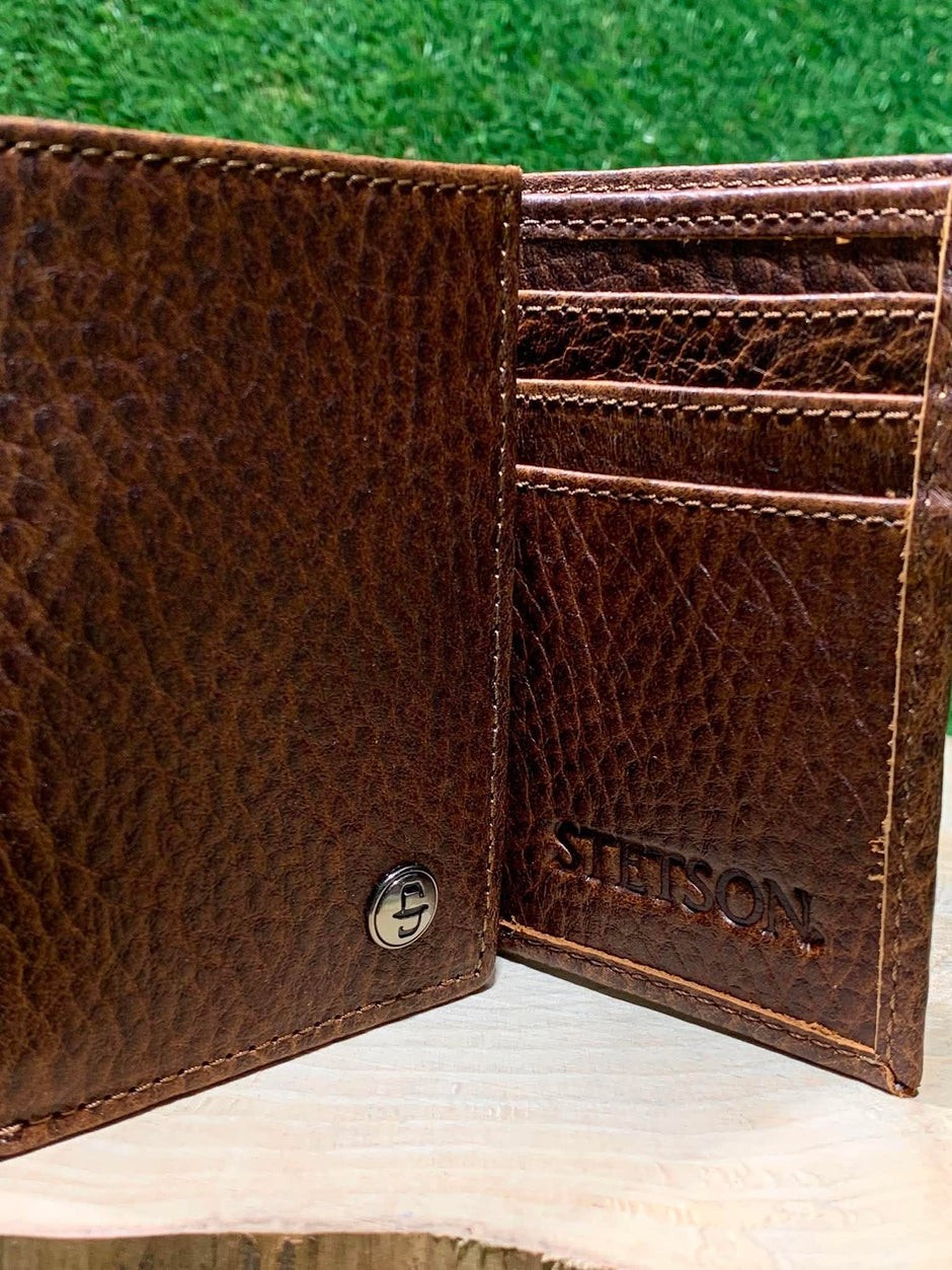 Portefeuille homme | Cuire bison cognac| Stetson