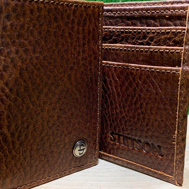Portefeuille homme | Cuire bison cognac| Stetson
