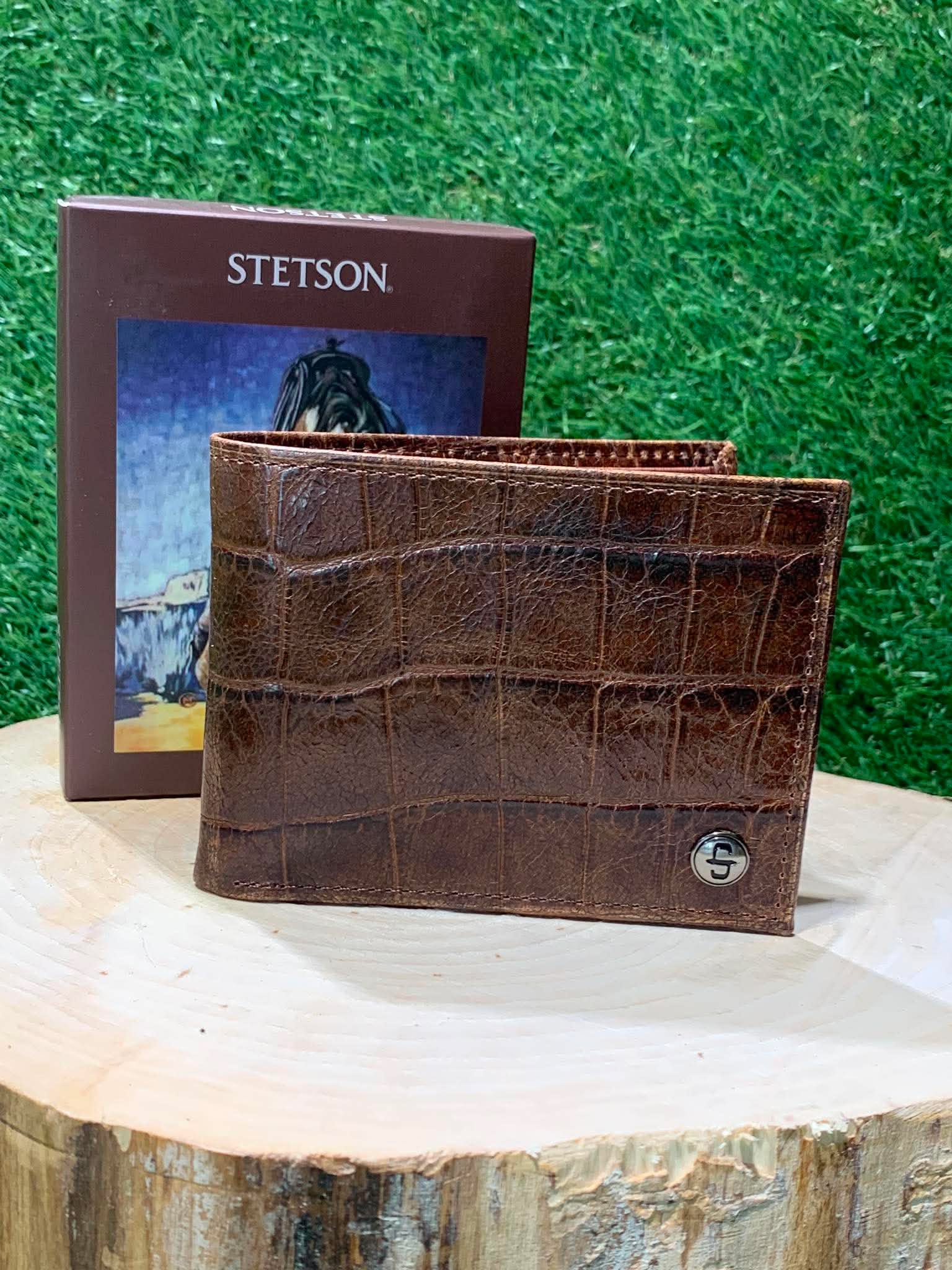 Portefeuille homme | Cuire croco cognac | Stetson