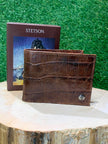 Portefeuille homme | Cuire croco cognac | Stetson