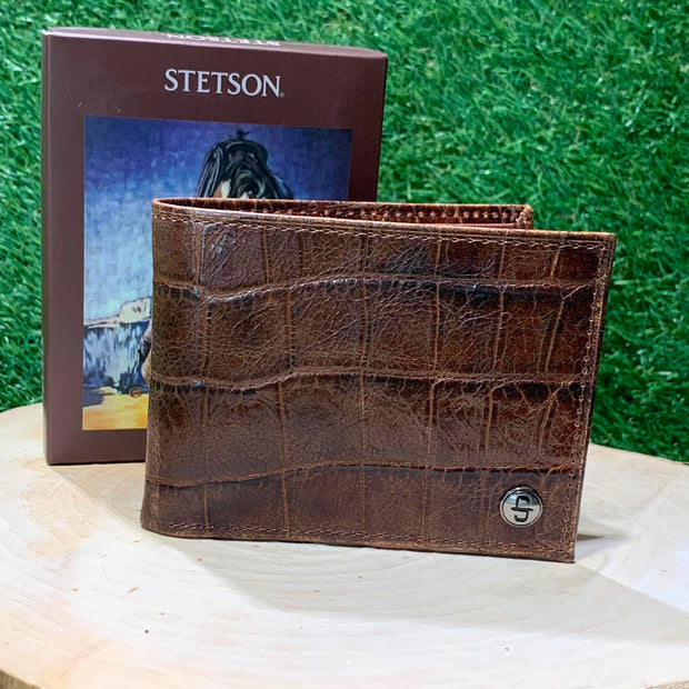 Portefeuille homme | Cuire croco cognac | Stetson