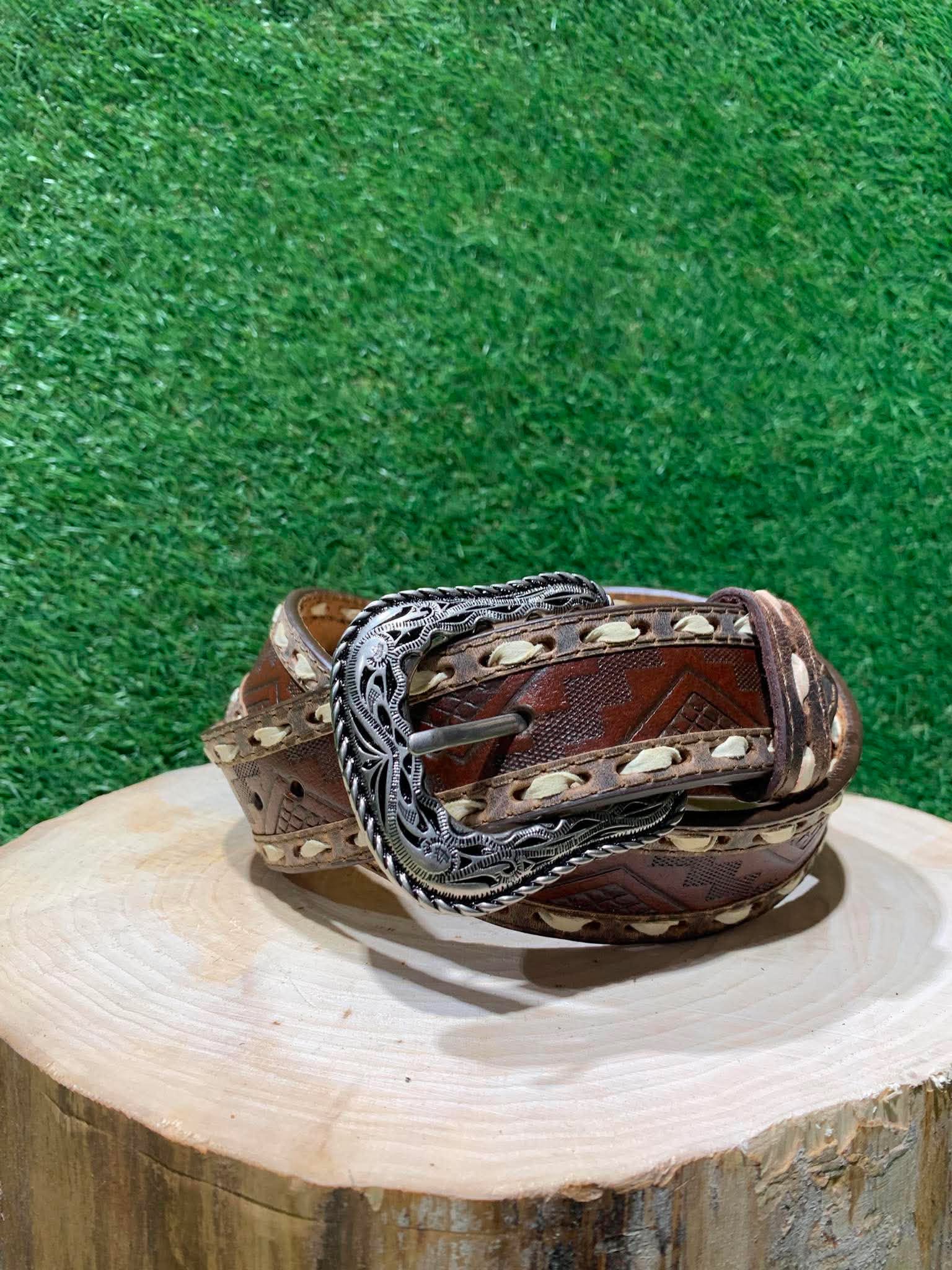 Ceinture Homme | Marron avec détails cordés | WesternOufiters