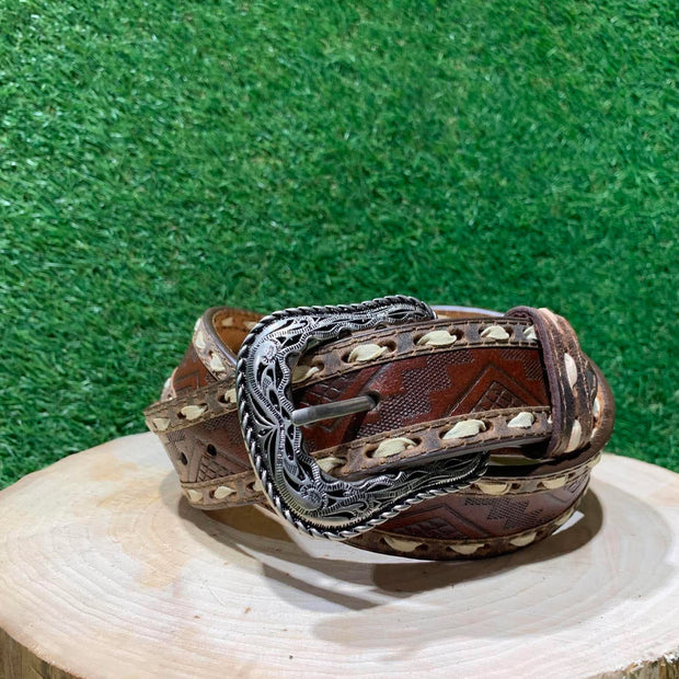 Ceinture Homme | Marron avec détails cordés | WesternOufiters