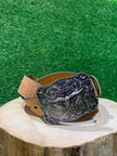 Ceinture Homme | Beige embossage fleurie| Wrangler