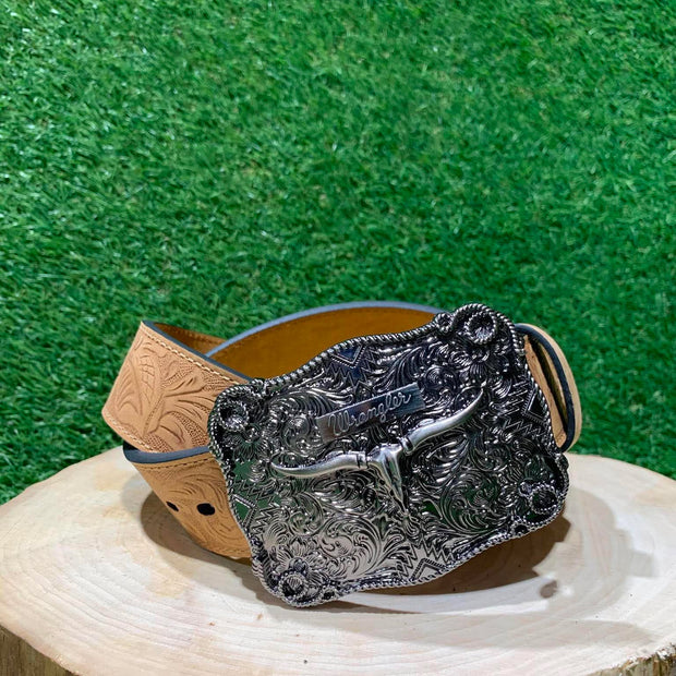 Ceinture Homme | Beige embossage fleurie| Wrangler