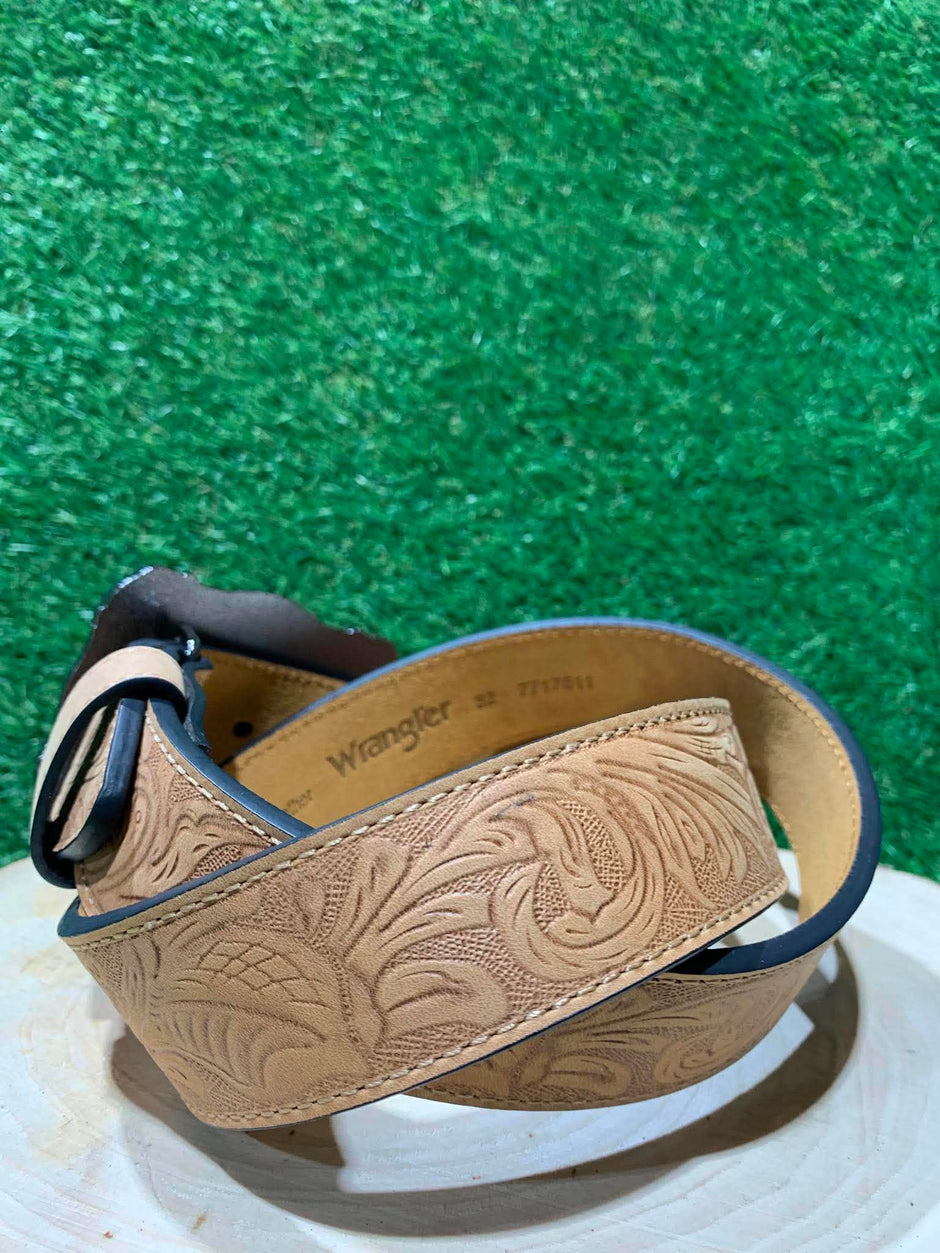 Ceinture Homme | Beige embossage fleurie| Wrangler