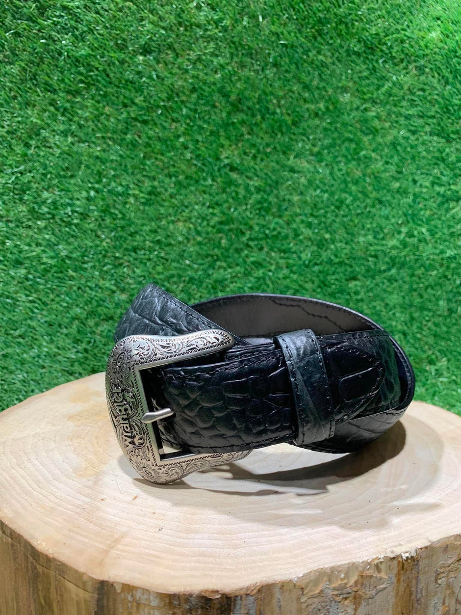 Ceinture Unisexe | Noir peau crocodile | Wrangler