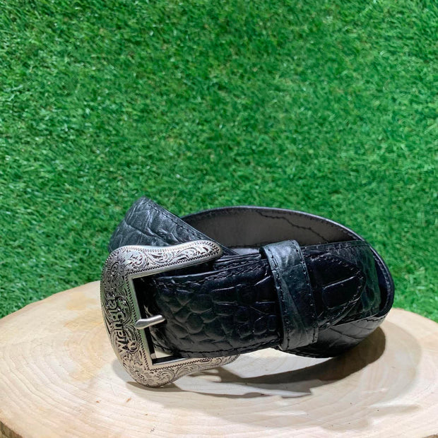 Ceinture Unisexe | Noir peau crocodile | Wrangler