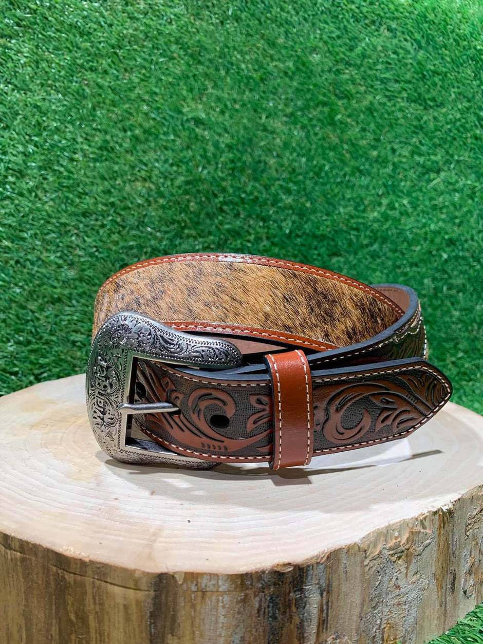 Ceinture Homme | Brun avec véritable poils de cheval | Wrangler