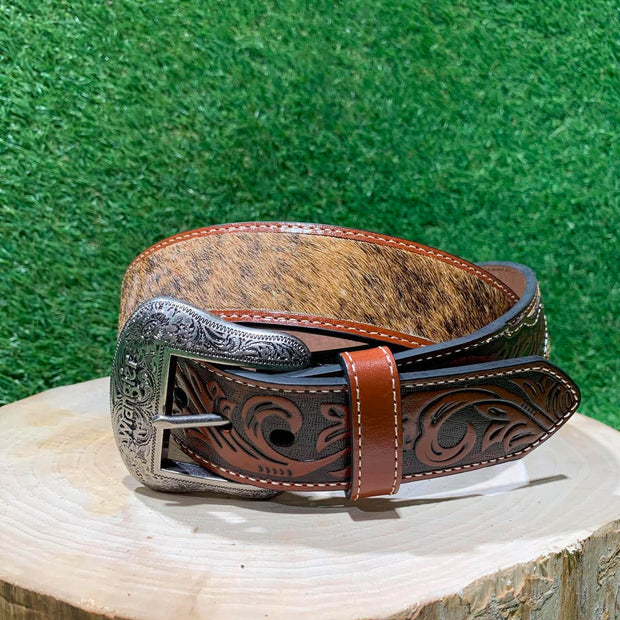 Ceinture Homme | Brun avec véritable poils de cheval | Wrangler