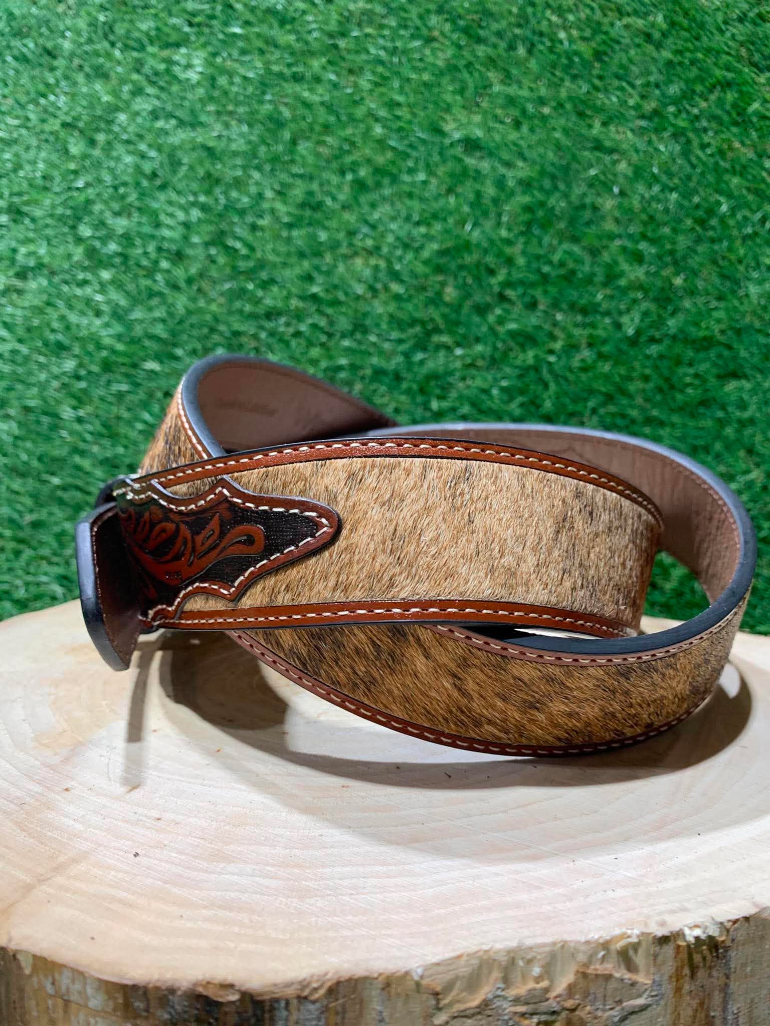 Ceinture Homme | Brun avec véritable poils de cheval | Wrangler