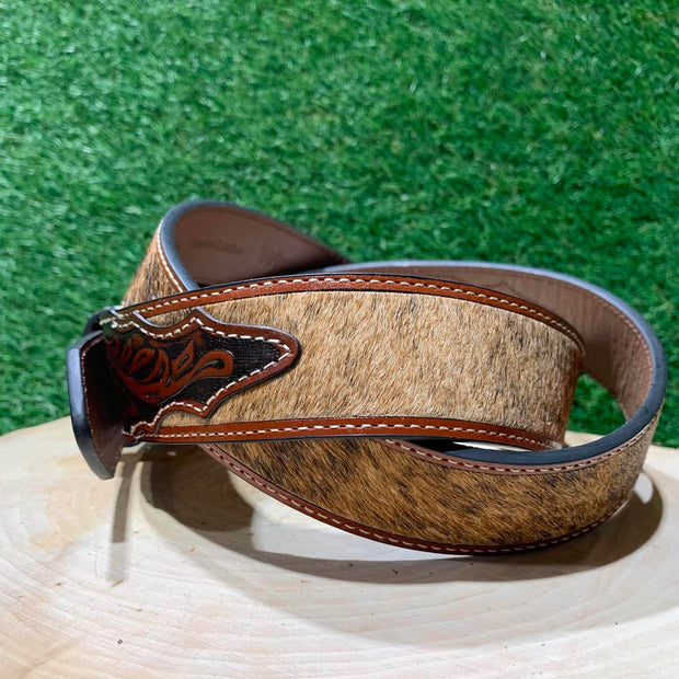 Ceinture Homme | Brun avec véritable poils de cheval | Wrangler
