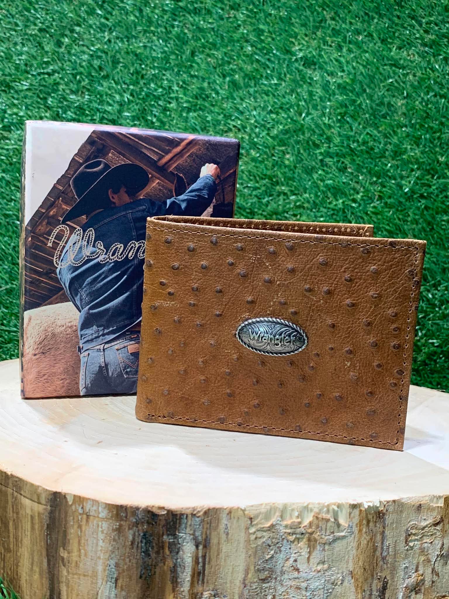 Portefeuille homme | Cuire autruche tan| Wrangler