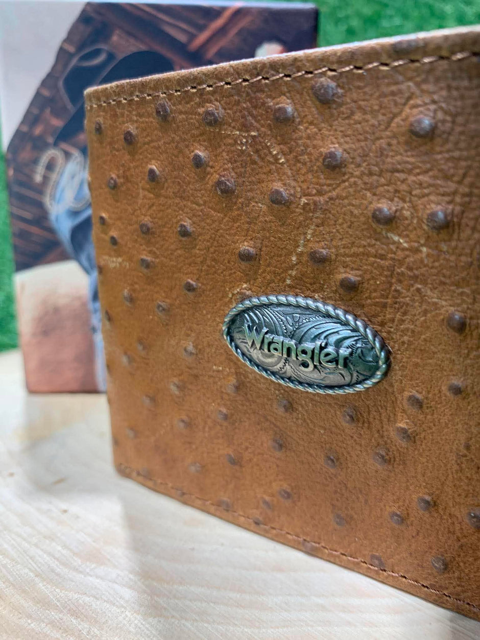 Portefeuille homme | Cuire autruche tan| Wrangler