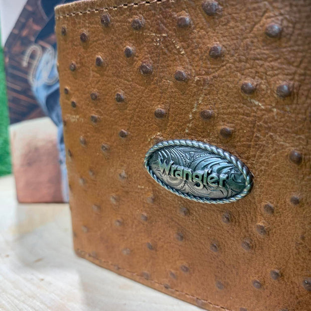 Portefeuille homme | Cuire autruche tan| Wrangler