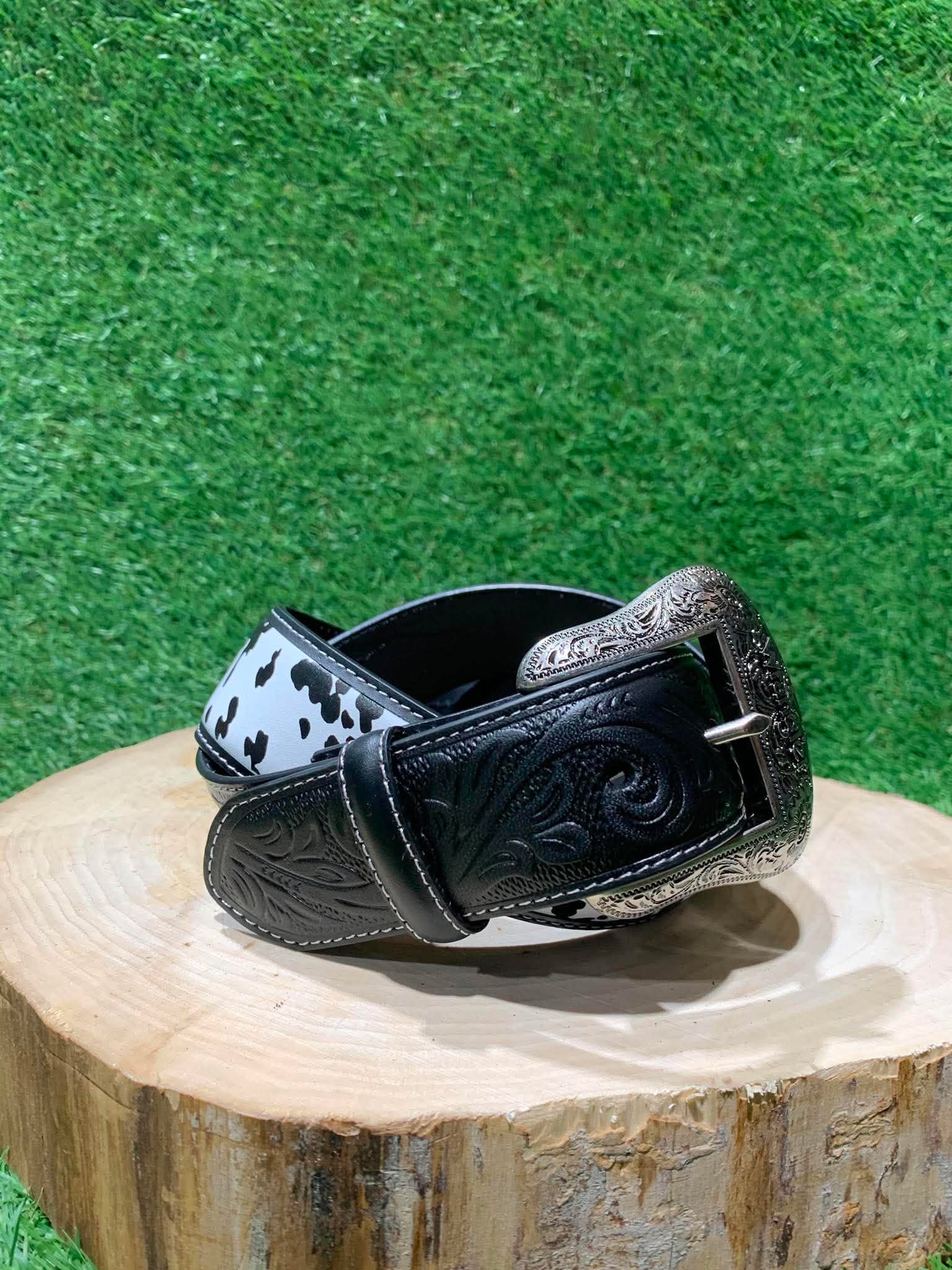 Ceinture Homme | motif vache noir & blanc | Wrangler