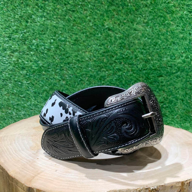 Ceinture Homme | motif vache noir & blanc | Wrangler